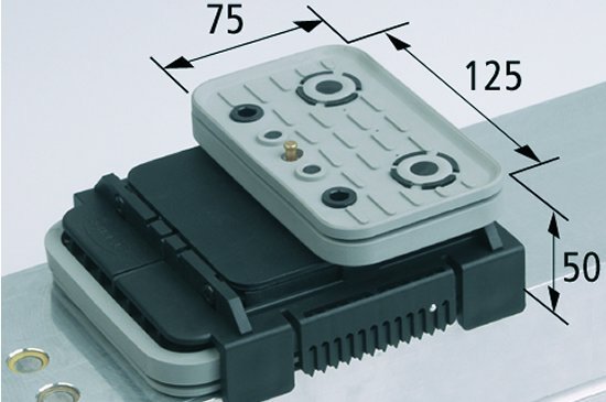 Vakuový blokVCBL-K2 TV 125x75 H=50 mm Q (příčný) s mezním sensorem