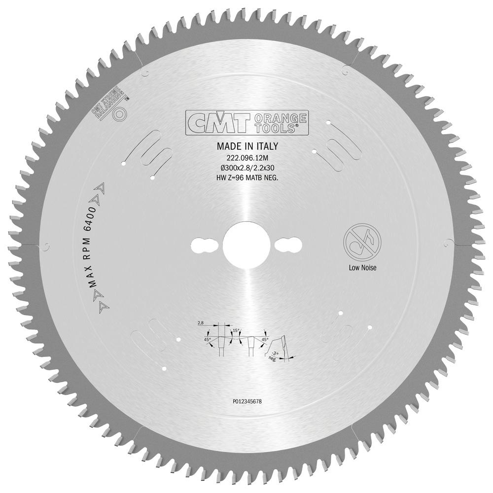 CMT - Pilový kotouč na PVC a plexisklo D=300 F=30 Z=96 K=2,8/2,2