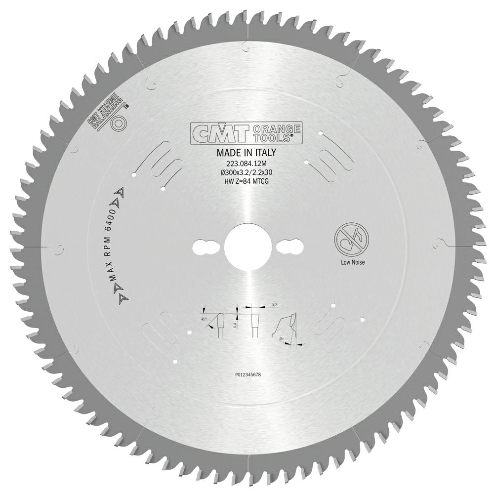 CMT - Pilový kotouč na Corian a silnostěnné plasty D=300 F=30 Z=84 K=3,2/2,5