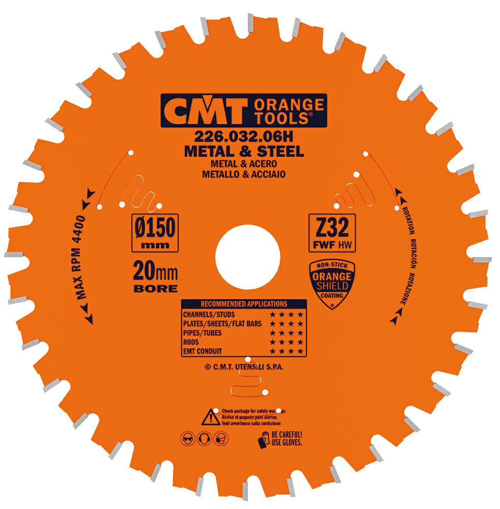 CMT - Pilový kotouč na kov a ocel D=150 F=20 Z=32 K/P=1,6/1,2