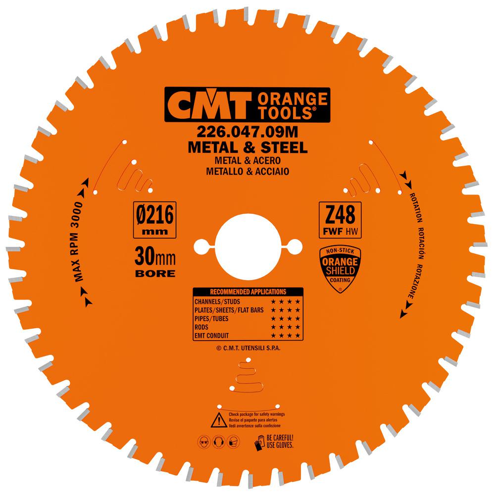 CMT - Pilový kotouč na kov a ocel D=216 F=30 Z=48 K=2,2/1,8