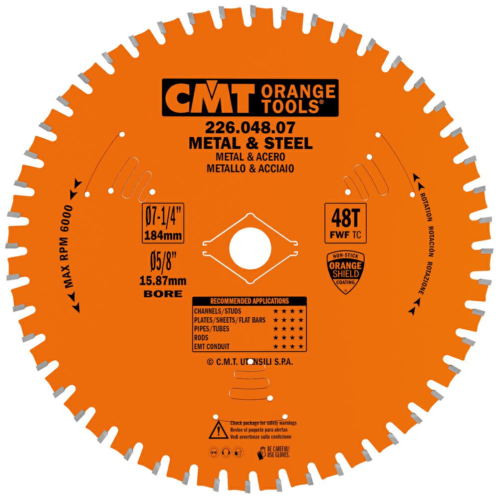 CMT - Pilový kotouč na kov a ocel D=184 F=15,87 Z=48 K=2,0/1,6