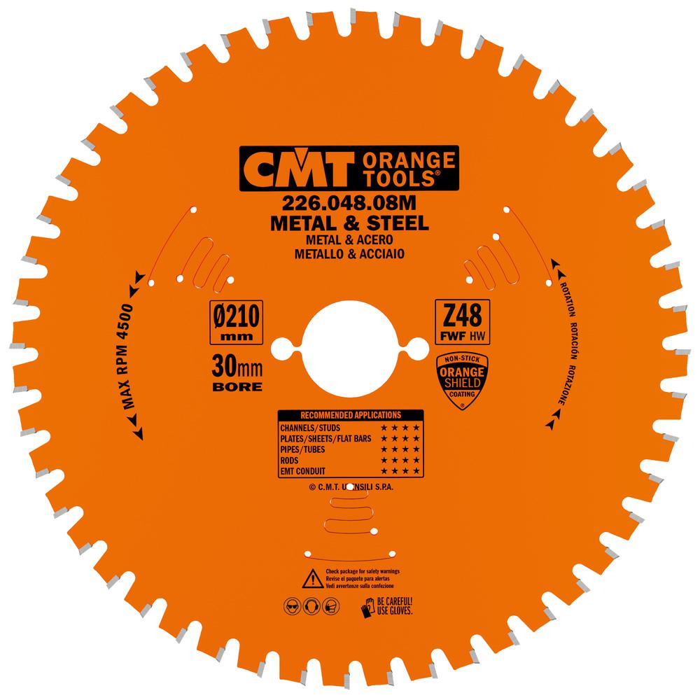 CMT - Pilový kotouč na kov a ocel D=210 F=30 Z=48 K=2,2/1,8