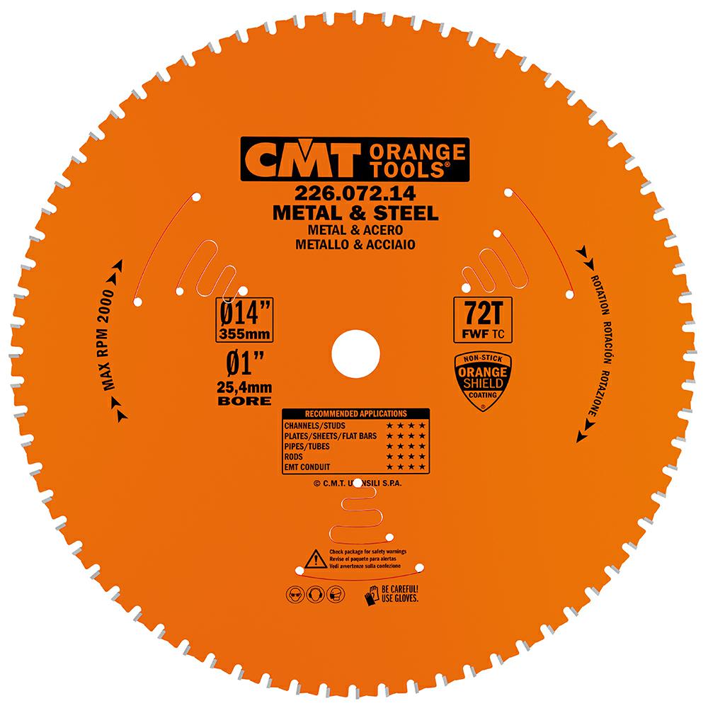 CMT - Pilový kotouč na kov a ocel D=355 F=25,4 Z=72 K=2,2/1,8
