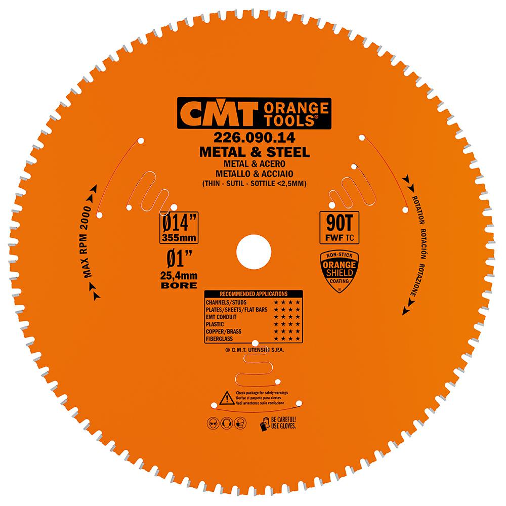 CMT - Pilový kotouč na kov a ocel D=355 F=25,4 Z=90 K=2,2/1,8