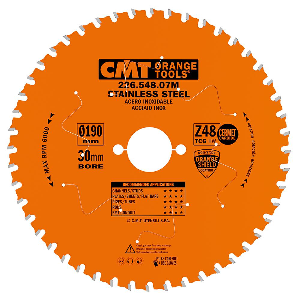 CMT - Pilový kotouč na nerezovou ocel D=190 F=30 Z=48 K=1,8/1,4