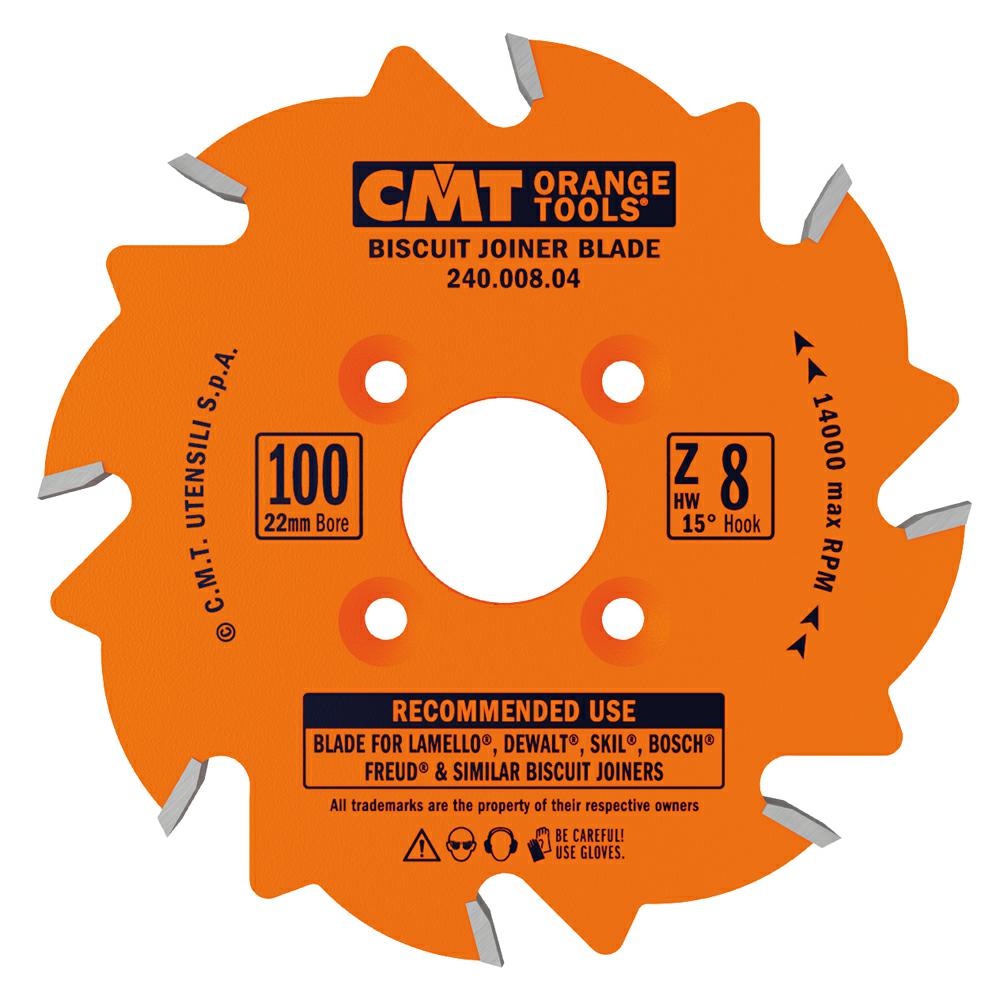 CMT - Kotouč lamelovací pro lamelové spoje - D100x3,96 d22 Z8 HM střídavý zub