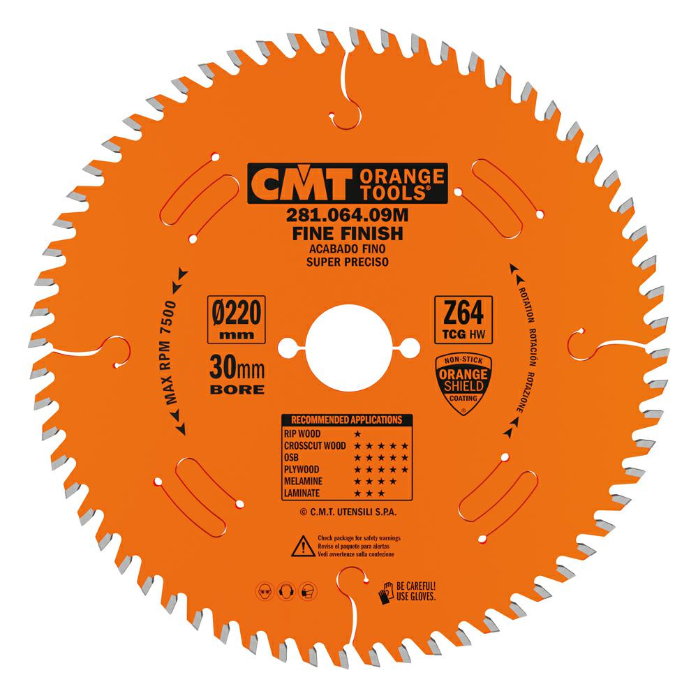 CMT Pilový kotouč na lamino s předřezem - D=220 F=30 Z=64 K/P=3,2/2,2