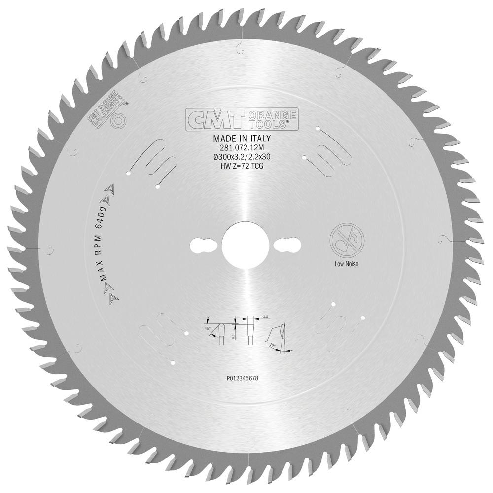 CMT Pilový kotouč na lamino s předřezem - D=300 F=30 Z=72 K/P=3,2/2,2