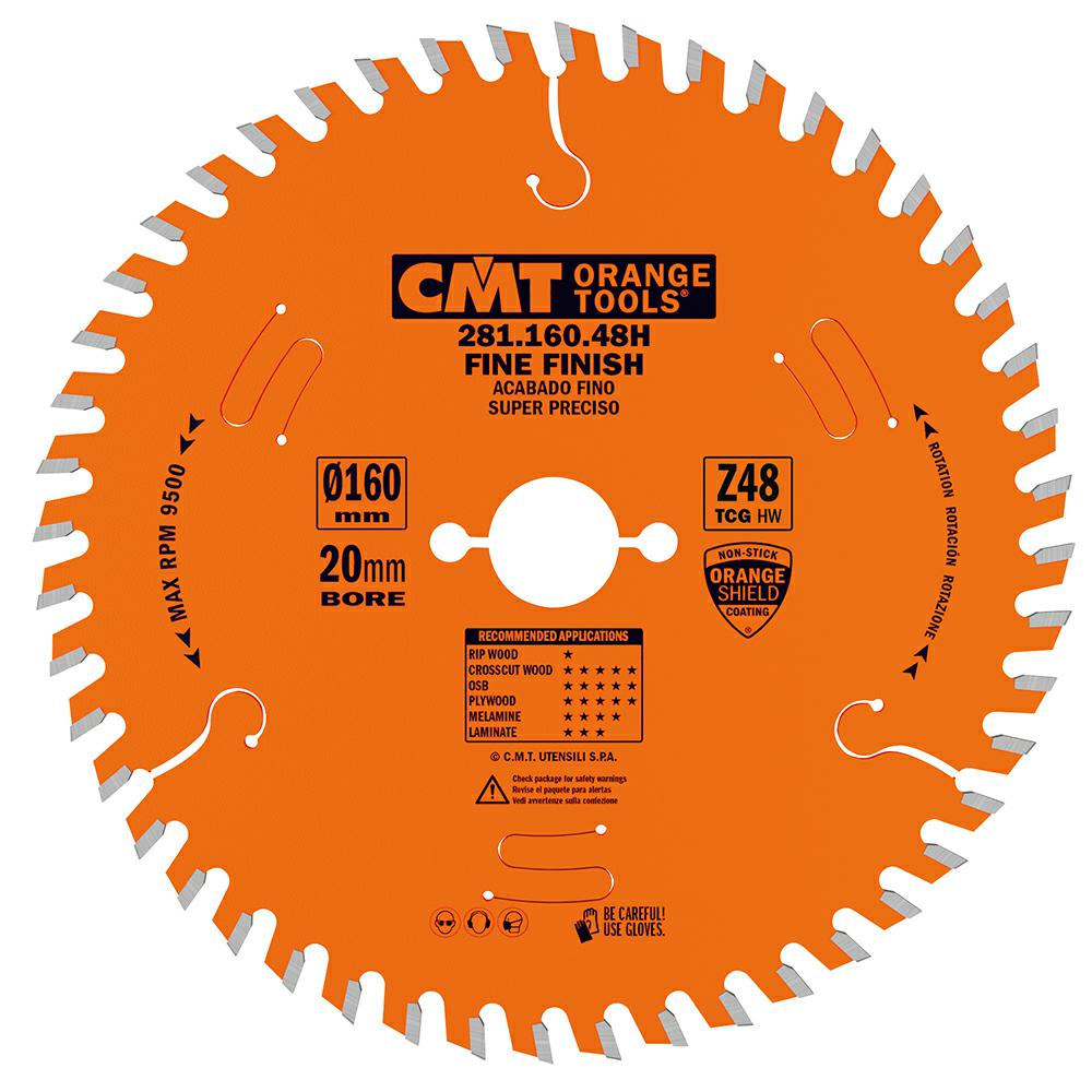 CMT Pilový kotouč na lamino s předřezem - D=160 F=20 Z=48 K/P=2,2/1,6