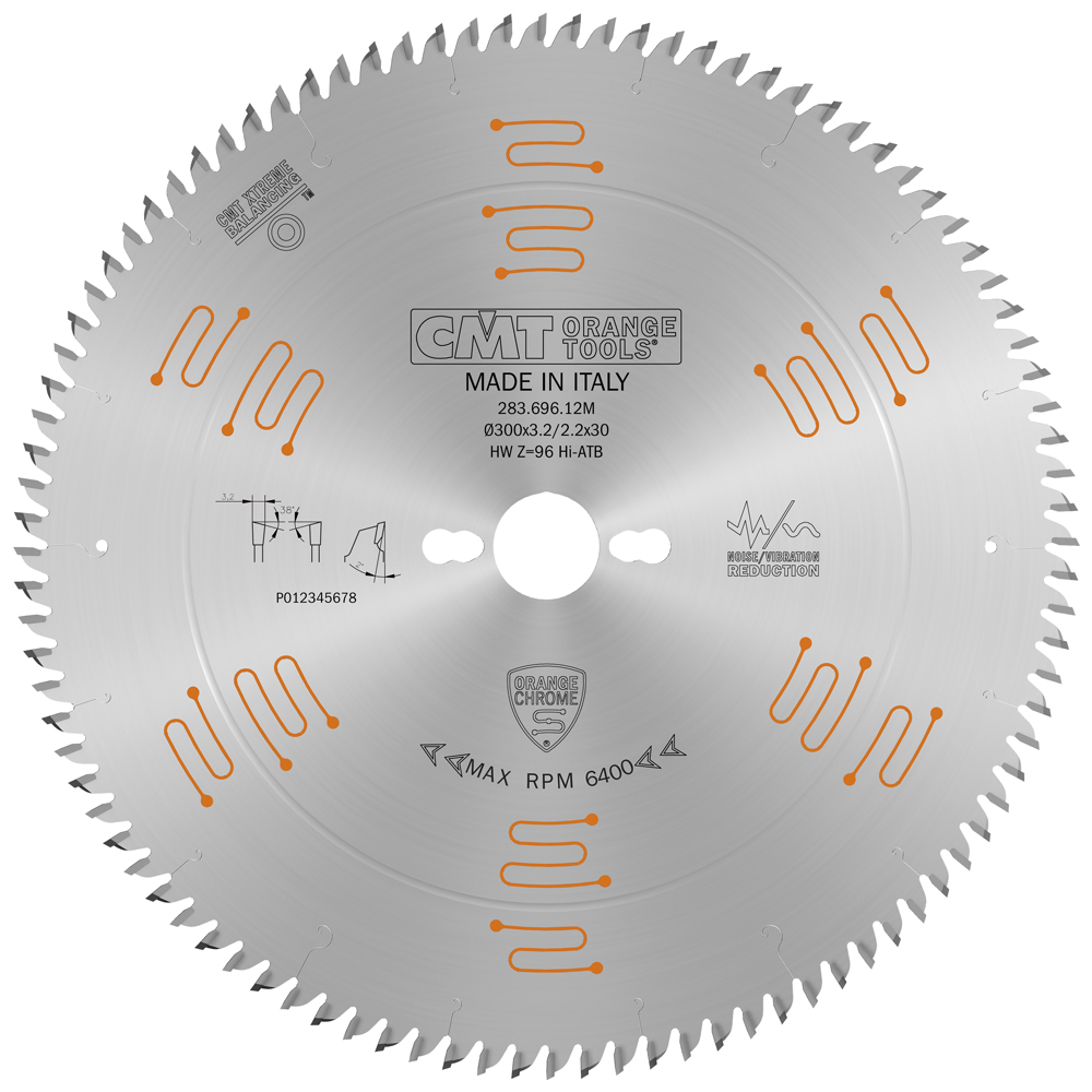 CMT CHROME Pilový kotouč na lamino bez předřezu - D=300 Z=96 F=30 K/P=3,2/2,2 mm