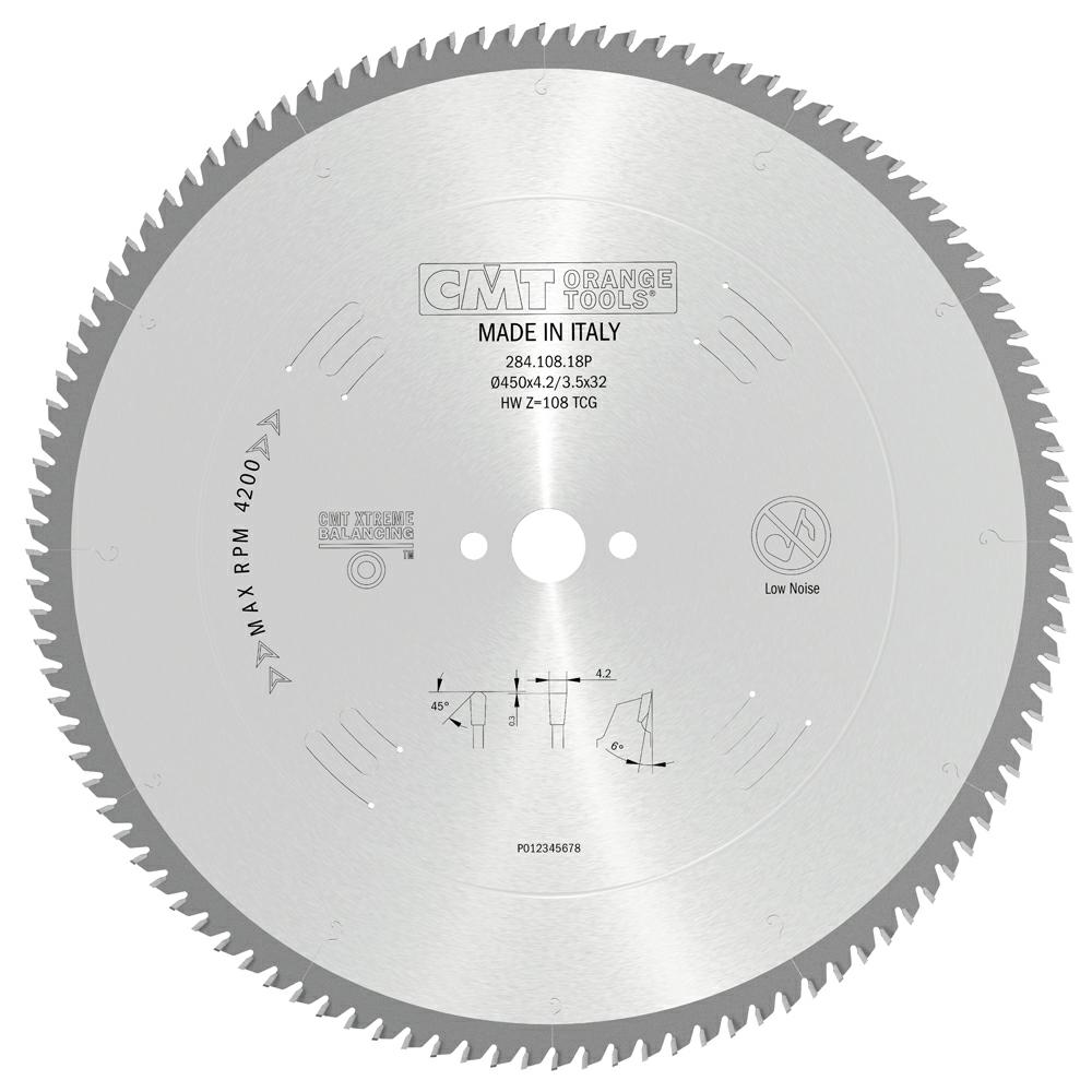 CMT - Pilový kotouč na plast a neželezné kovy D=450 F=32 Z=108 K=4,2/3,5