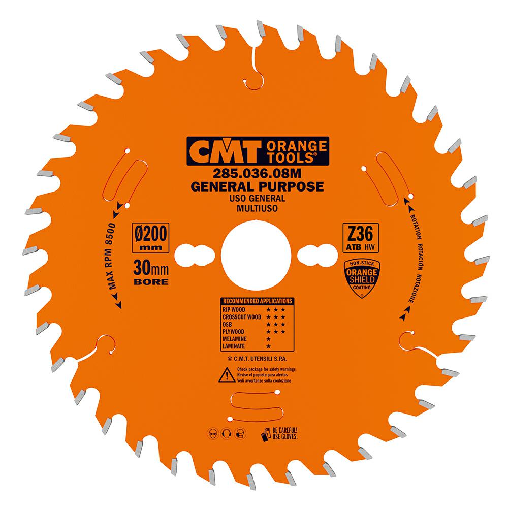 CMT - Pilový kotouč Industrial pro příčné řezy (D200x3,2 d30 Z36 HM)
