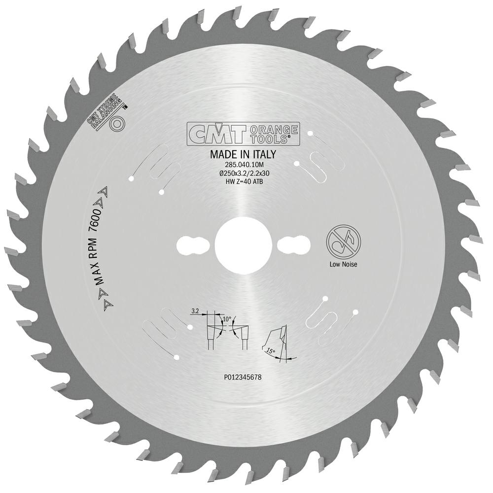 CMT - Pilový kotouč Industrial pro příčné řezy (D250x3,2 d30 Z40 HM)