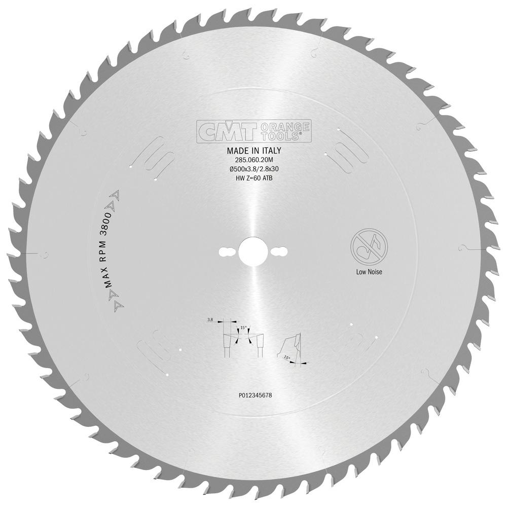 CMT - Pilový kotouč Industrial pro příčné řezy (D500x3,8 d30 Z60 HM)