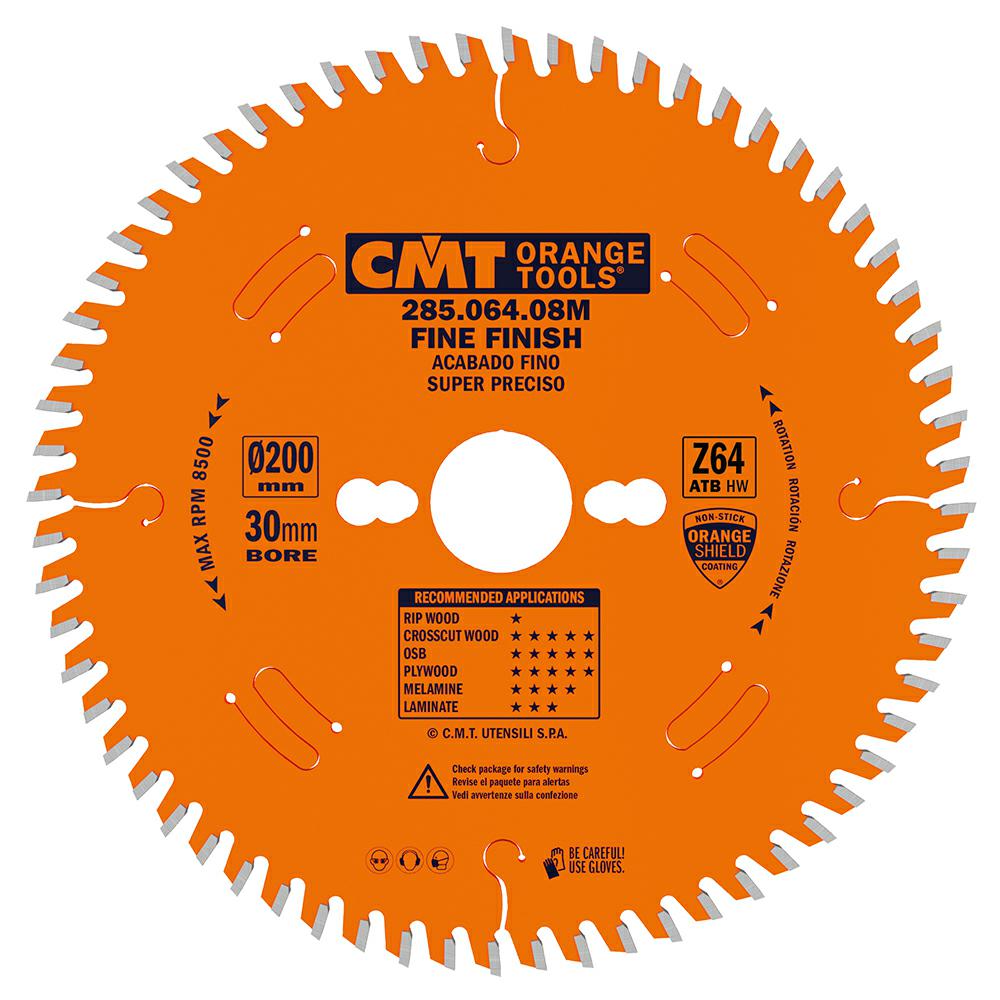 CMT - Pilový kotouč Industrial na dokončovací řezy (D200x3,2 d30 Z64 HM)