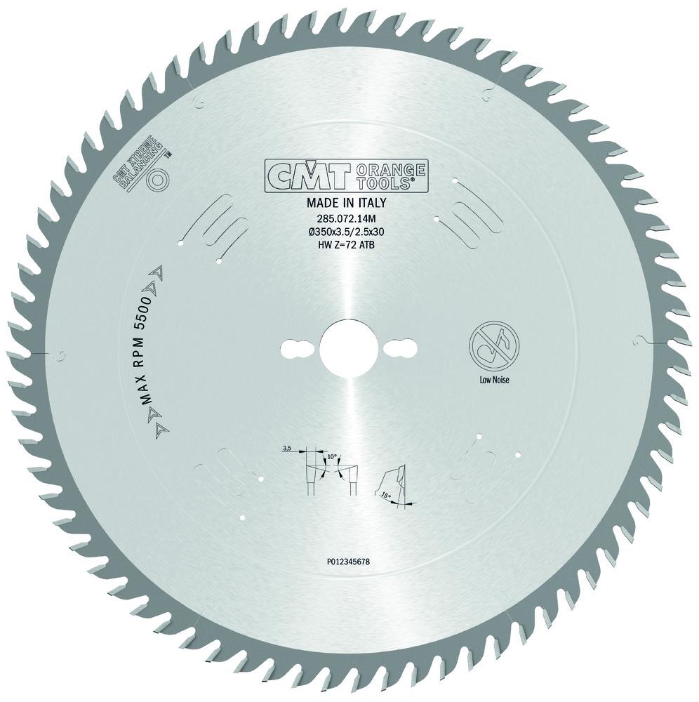 CMT - Pilový kotouč Industrial pro příčné řezy (D350x3,5 d30 Z72 HM)