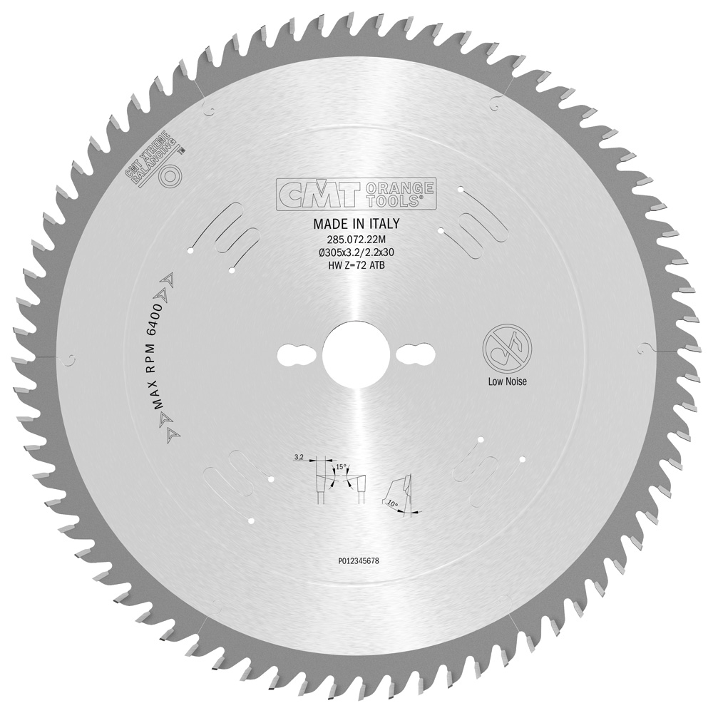 CMT - Pilový kotouč Industrial na dokončovací řezy (D305x3,2 d30 Z72 HM)