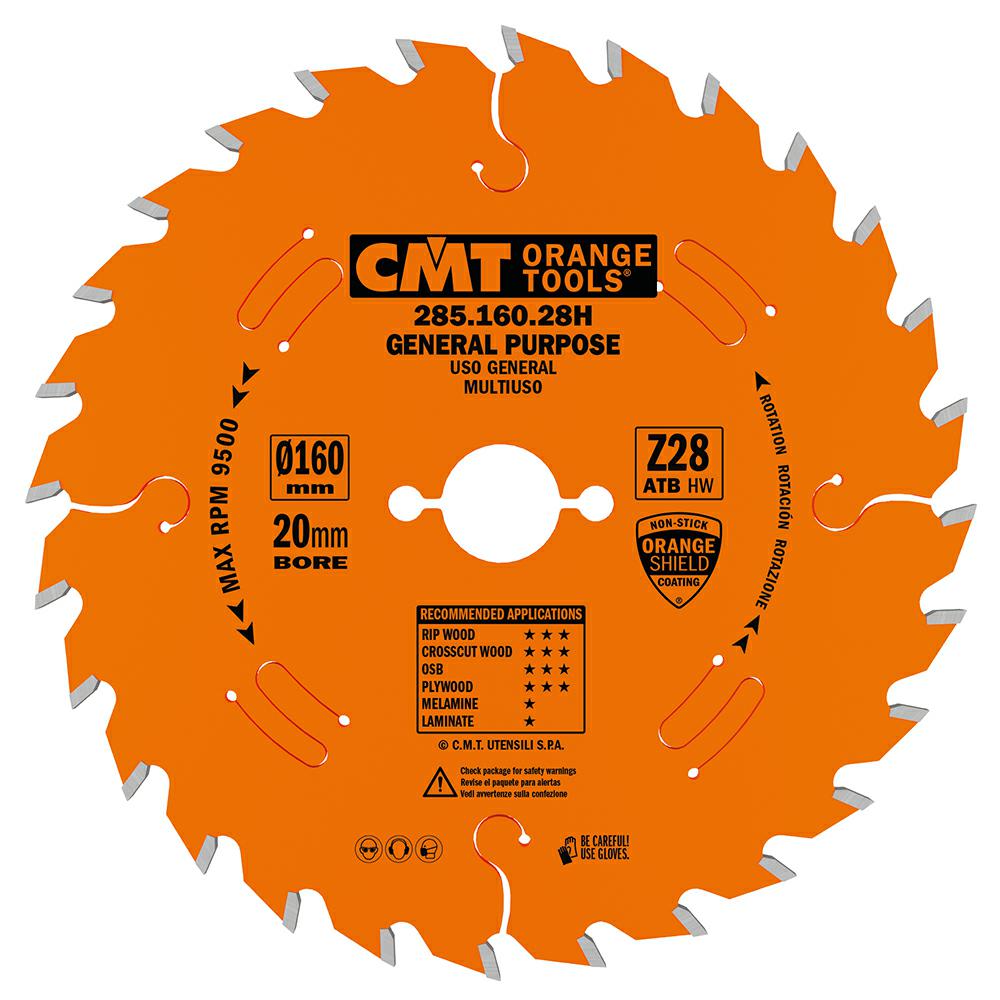 CMT - Pilový kotouč Industrial pro příčné řezy (D160x2,2 d20 Z28 HW)