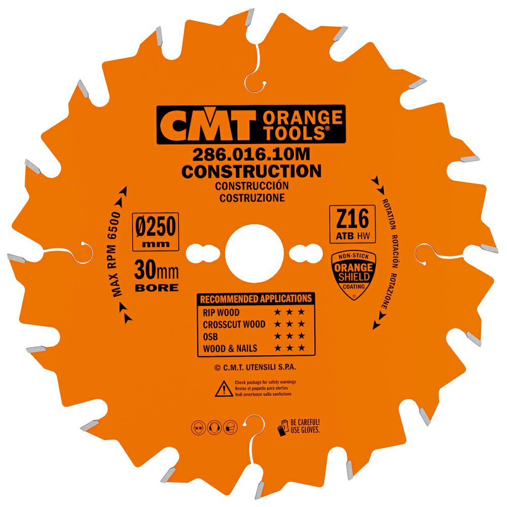 CMT - Stavební pilový kotouč (D250x2,8 d30 Z16 HM)