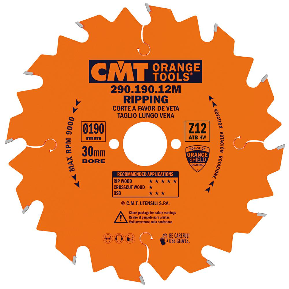 CMT - Pilový kotouč pro podélný řez (D190x30 Z12 HM)