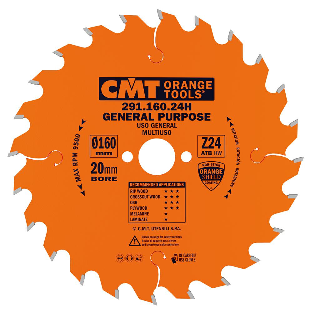CMT - Univerzální kotouč pro elektronářadí (D160x2,2 d20 Z24 HM)