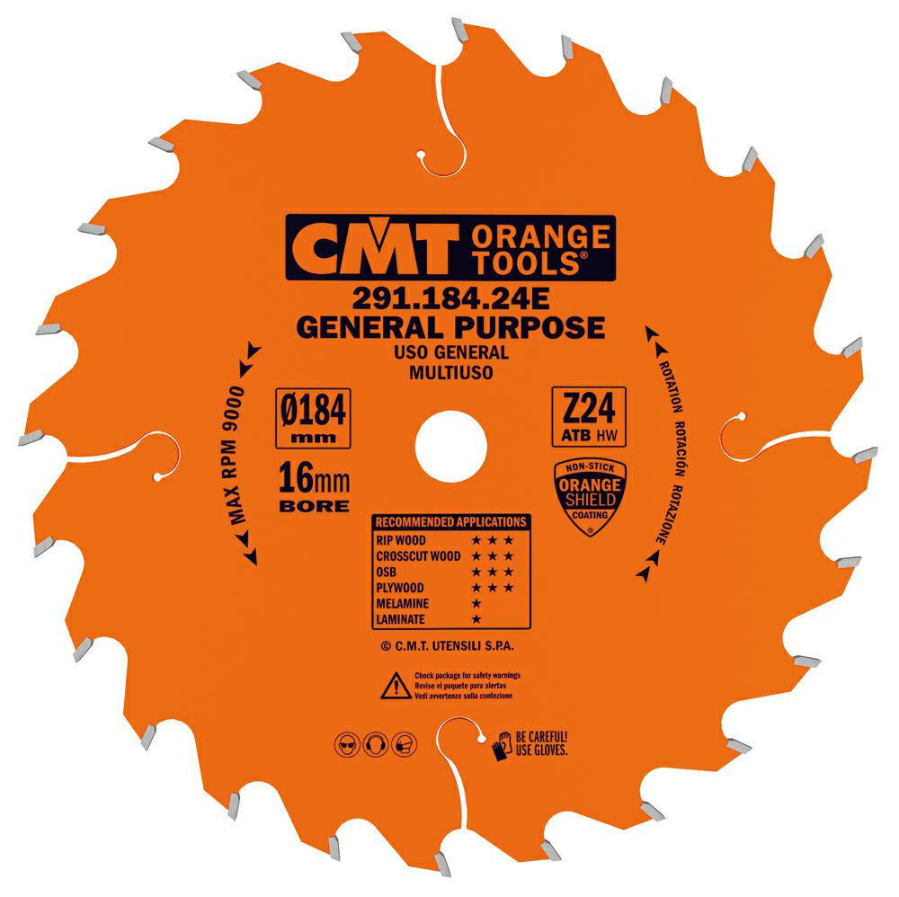 CMT - Univerzální kotouč pro elektronářadí (D184x2,6 d30 Z24 HM)