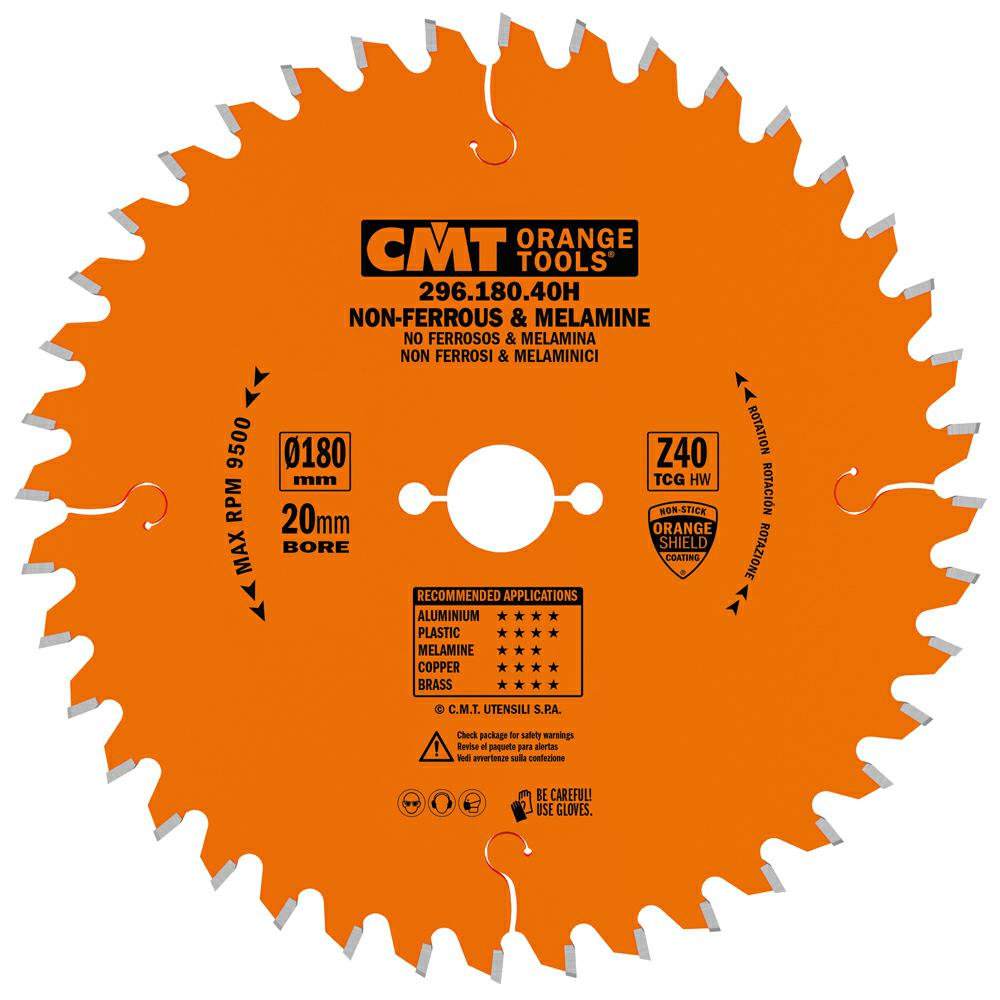 CMT - Kotouč na lamino, plast a neželezné kovy (D180x2,8 d20 Z40 HM)