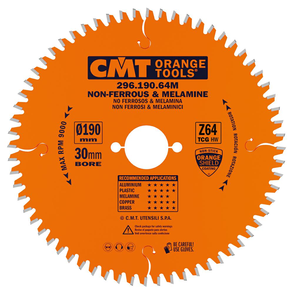 CMT - Kotouč na lamino, plast a neželezné kovy (D190x2,8 d30 Z64 HM)