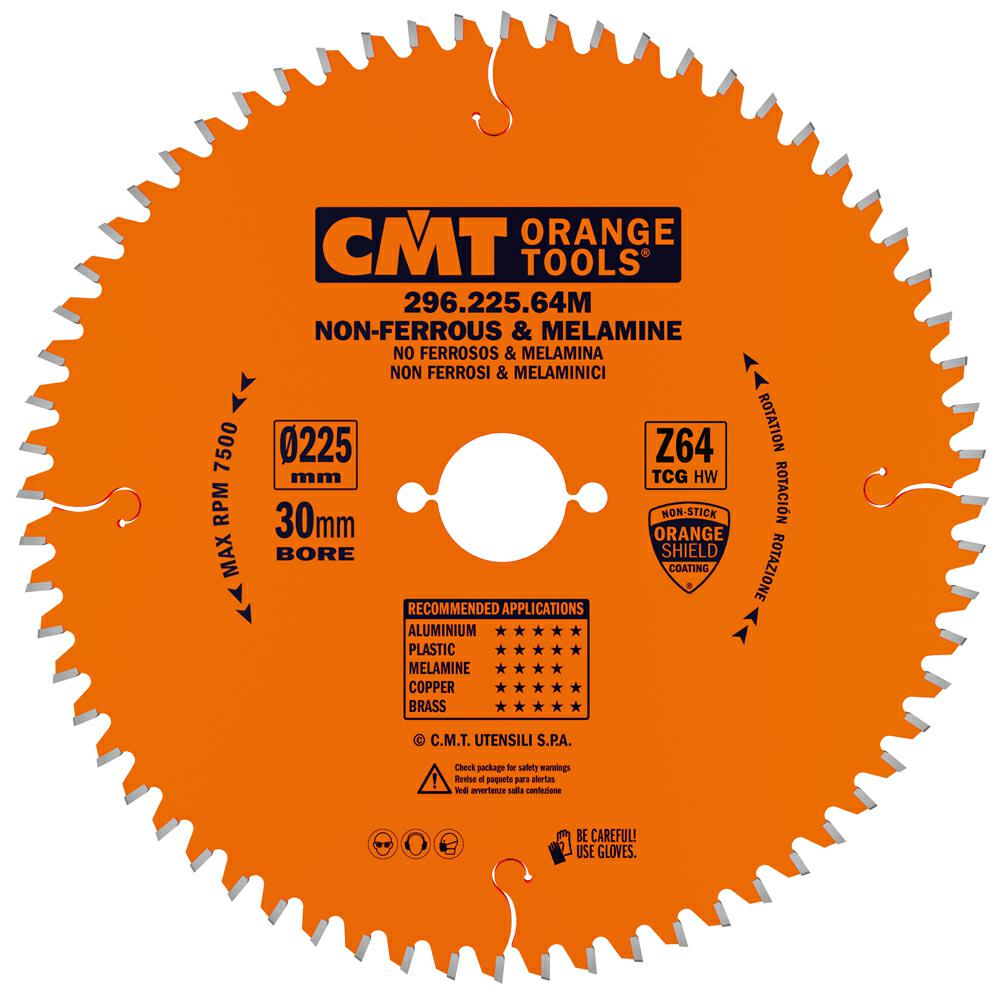 CMT - Kotouč na lamino, plast a neželezné kovy (D225x2,8 d30 Z64 HM)