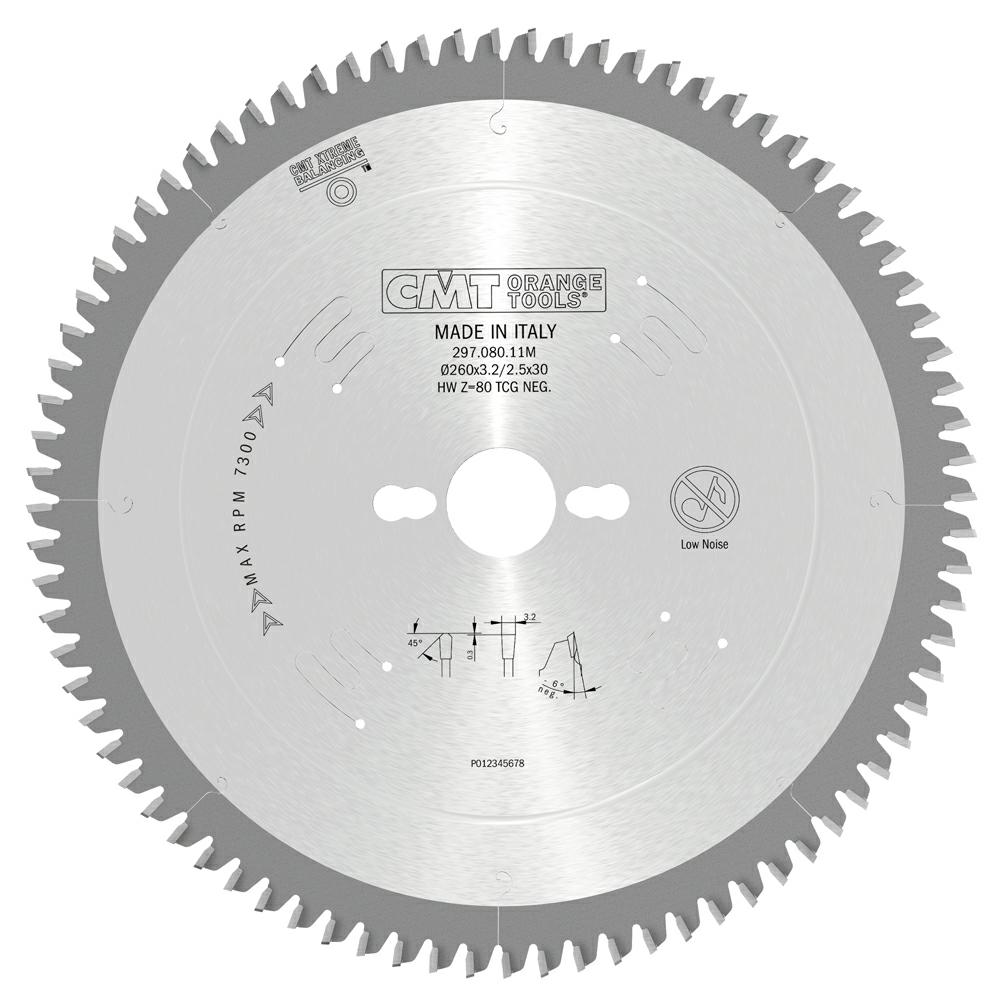 CMT - Kotouč na lamino, plast a neželezné kovy (D260x2,8 d30 Z80 HM)