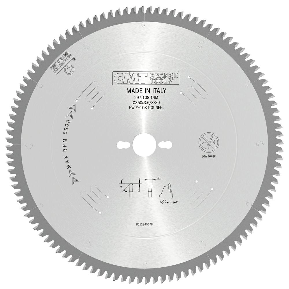 CMT - Kotouč na lamino, plast a neželezné kovy (D350x3,2 d30 Z108 HM)