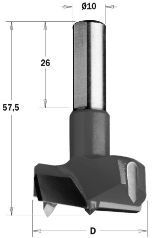 Sukovník pro strojní vrtání (D=14 mm; L=57,5 mm; Z2) RH