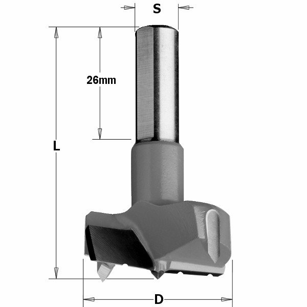 Sukovník pro strojní vrtání s lamačem třísky (D=45 mm; L=57,5 mm; Z2) RH