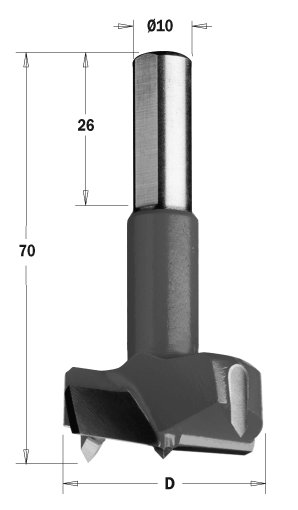 Sukovník pro strojní vrtání (D=14 mm; L=70 mm; Z2) RH